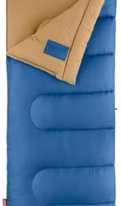 Coleman Brazos 20/30°F Adult Cool-Weather Sleeping Bag with No-Snag Zipper & Stuff Sack, Machine Washable, Great for Camping, Traveling, Guests, & More